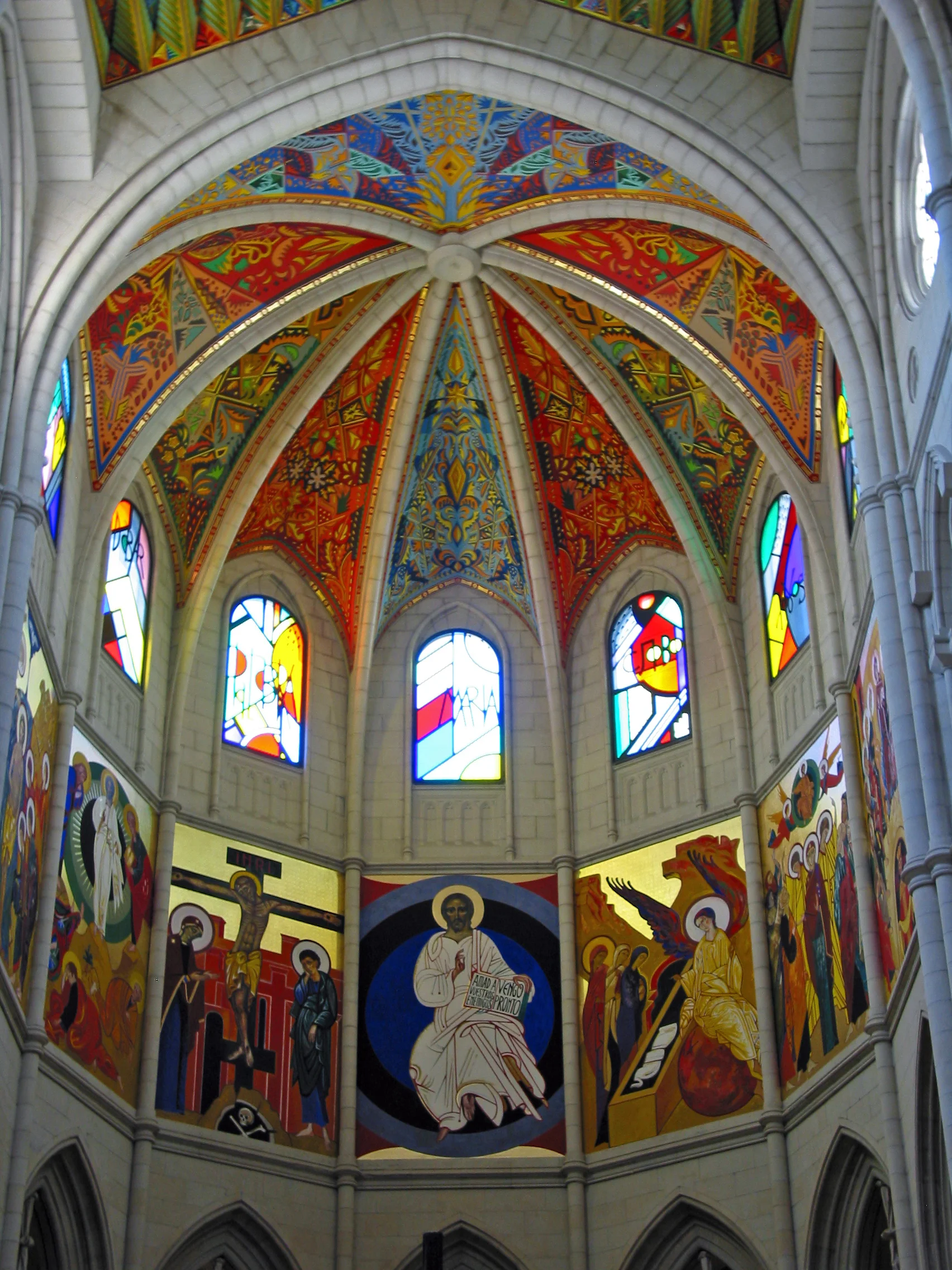 Apse of Cathedral of St. Mary the Royal of La Almudena, Madrid, Spain