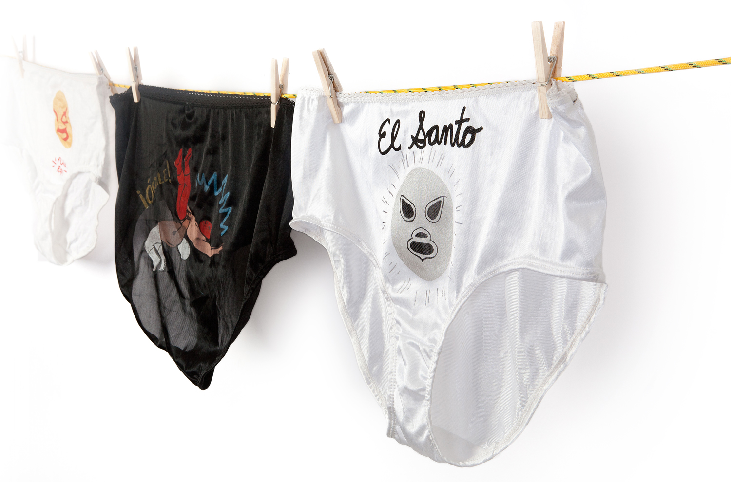 Calzones de tu Abuelita 2011 Hand-drawn screen prints on granny panties