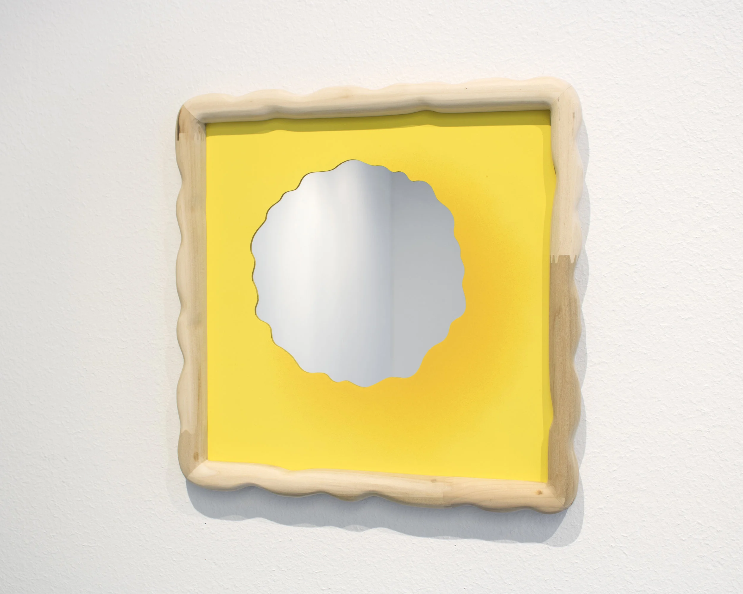 (Untitled, side detail) 2018 Poplar, spray paint, mirror