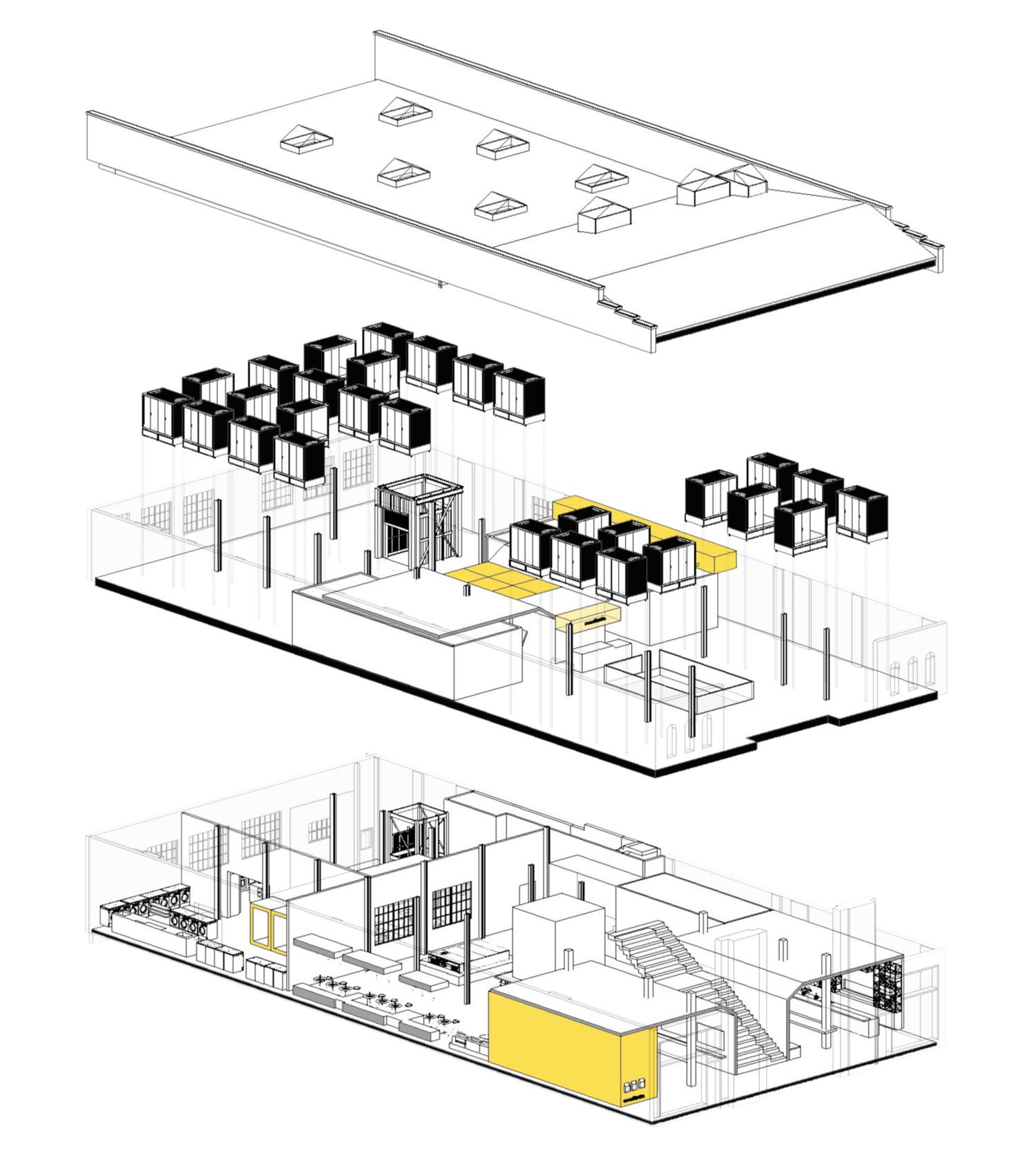 Transverse section of building