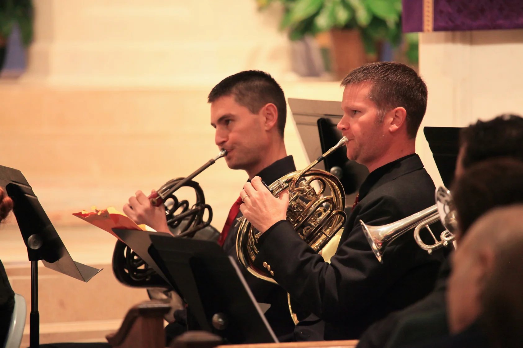 Horn players Brett Miller and Joel Wealer