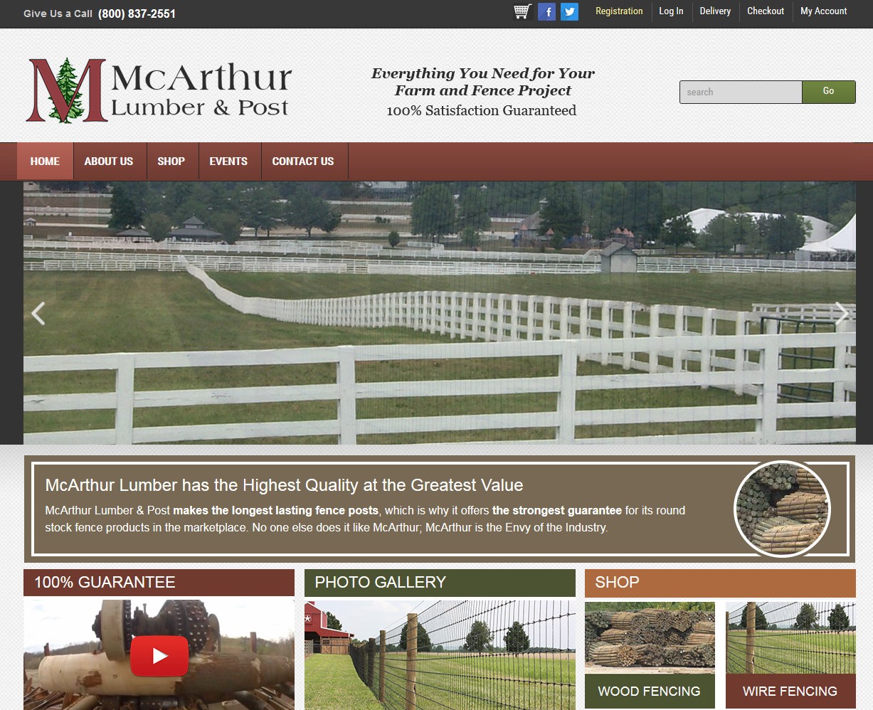 McArthur Lumber and Post’s website is a great example of our partnership with local design firm, Kantner Design. The look of the site is crisp, clean, and straightforward, without being at all boring. Extra Nerds was involved with providing work on the components such as the shopping cart. All in all, due to another collaborative effort, this site looks great and has the functionality it needs to help the business in its success.
Normal
0
false
false
false
EN-US
X-NONE
X-NONE
/* Style Definitions */
table.MsoNormalTable
{mso-style-name:"Table Normal";
mso-tstyle-rowband-size:0;
mso-tstyle-colband-size:0;
mso-style-noshow:yes;
mso-style-priority:99;
mso-style-parent:"";
mso-padding-alt:0in 5.4pt 0in 5.4pt;
mso-para-margin-top:0in;
mso-para-margin-right:0in;
mso-para-margin-bottom:10.0pt;
mso-para-margin-left:0in;
line-height:115%;
mso-pagination:widow-orphan;
font-size:11.0pt;
font-family:"Calibri","sans-serif";
mso-ascii-font-family:Calibri;
mso-ascii-theme-font:minor-latin;
mso-hansi-font-family:Calibri;
mso-hansi-theme-font:minor-latin;}