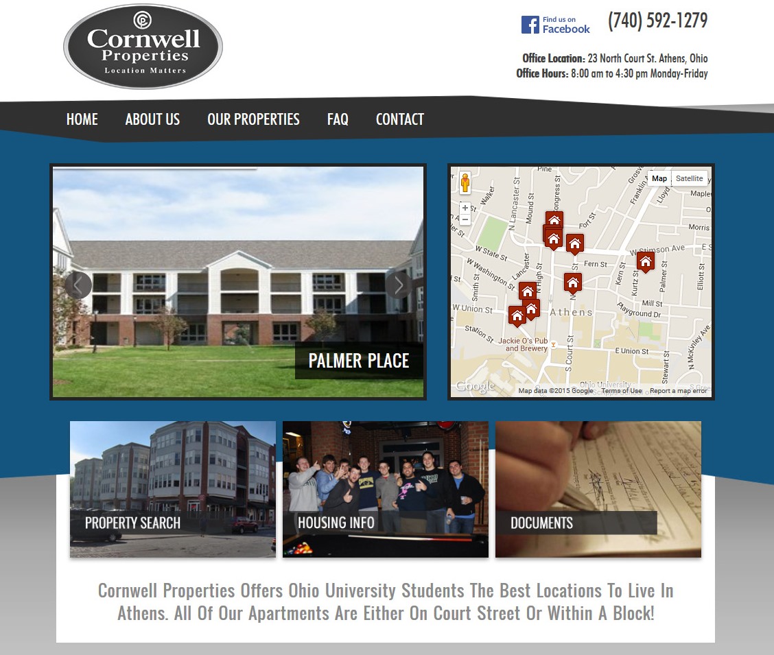 Another collaboration with long-time partner and local design company, Kantner Design, Extra Nerds helped with a website re-design in WordPress for local business Cornwell Properties. We also provided some elements of functionality such as detailed Google Maps integration. This was a great project and when we asked our partner what he thought of our work for Cornwell, he stated that he has “been loving the progress on the website on the development side. So far I am very pleased with the work".
Normal
0
false
false
false
EN-US
X-NONE
X-NONE
/* Style Definitions */
table.MsoNormalTable
{mso-style-name:"Table Normal";
mso-tstyle-rowband-size:0;
mso-tstyle-colband-size:0;
mso-style-noshow:yes;
mso-style-priority:99;
mso-style-parent:"";
mso-padding-alt:0in 5.4pt 0in 5.4pt;
mso-para-margin-top:0in;
mso-para-margin-right:0in;
mso-para-margin-bottom:10.0pt;
mso-para-margin-left:0in;
line-height:115%;
mso-pagination:widow-orphan;
font-size:11.0pt;
font-family:"Calibri","sans-serif";
mso-ascii-font-family:Calibri;
mso-ascii-theme-font:minor-latin;
mso-hansi-font-family:Calibri;
mso-hansi-theme-font:minor-latin;}