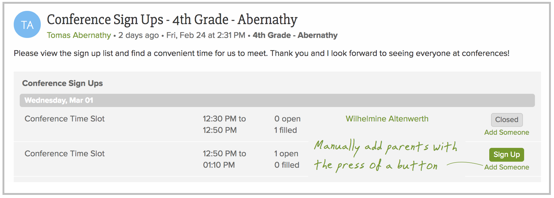 Convenient Time Slots