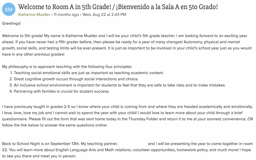 5th grade teacher, katherine mueller