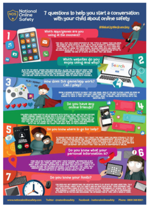 7 questions to ask your child about online safety flyer