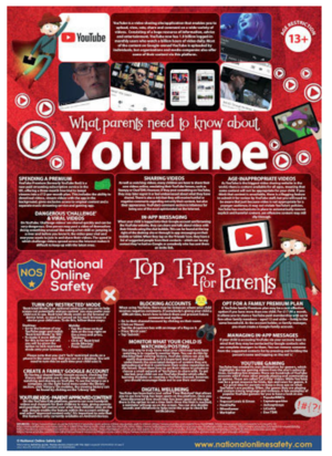Top tips for Parents about YouTube flyer 