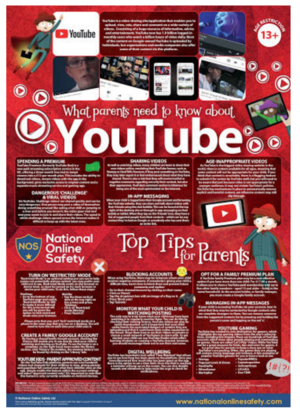 Top tips for Parents about YouTube flyer