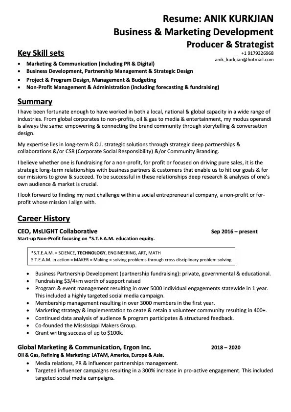 Business & Marketing Development: Producer & Strategist