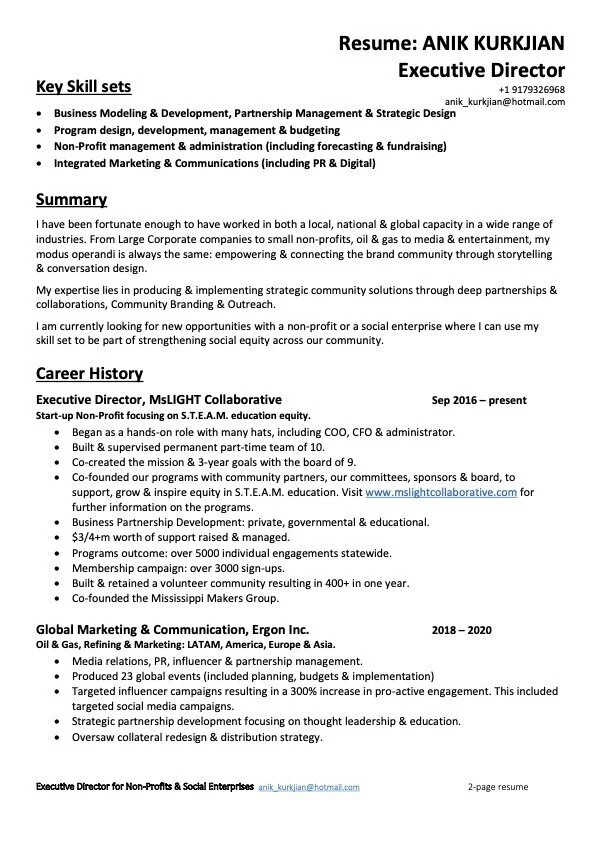 Non-Profit Executive Director