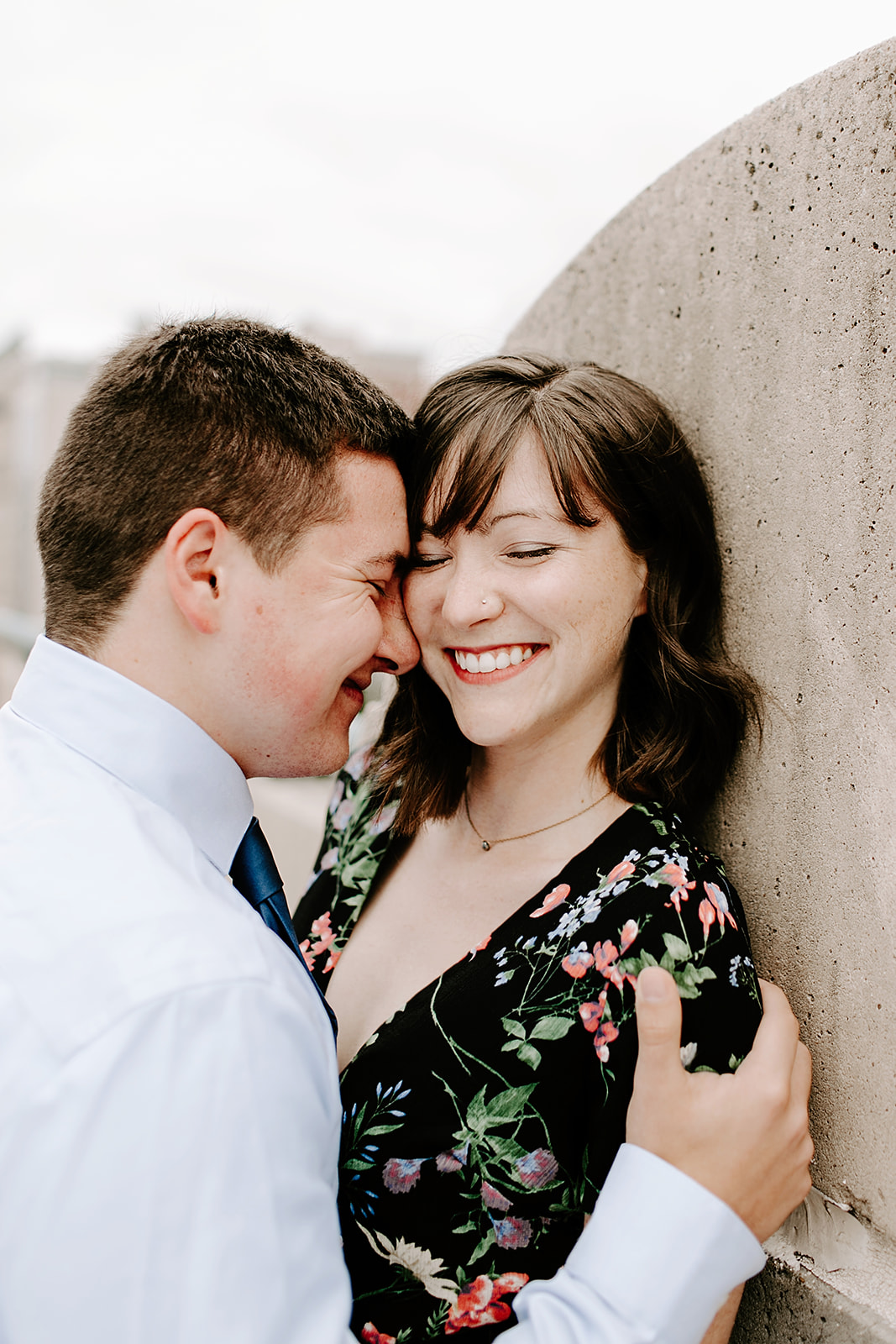   Click to browse the blog of this Downtown Indianapolis Engagement Session with Emily and Davis by Emily Wehner, Indianapolis photographer. Posing inspiration | Couples session location ideas | Urban engagement session #photography #engagementphotog