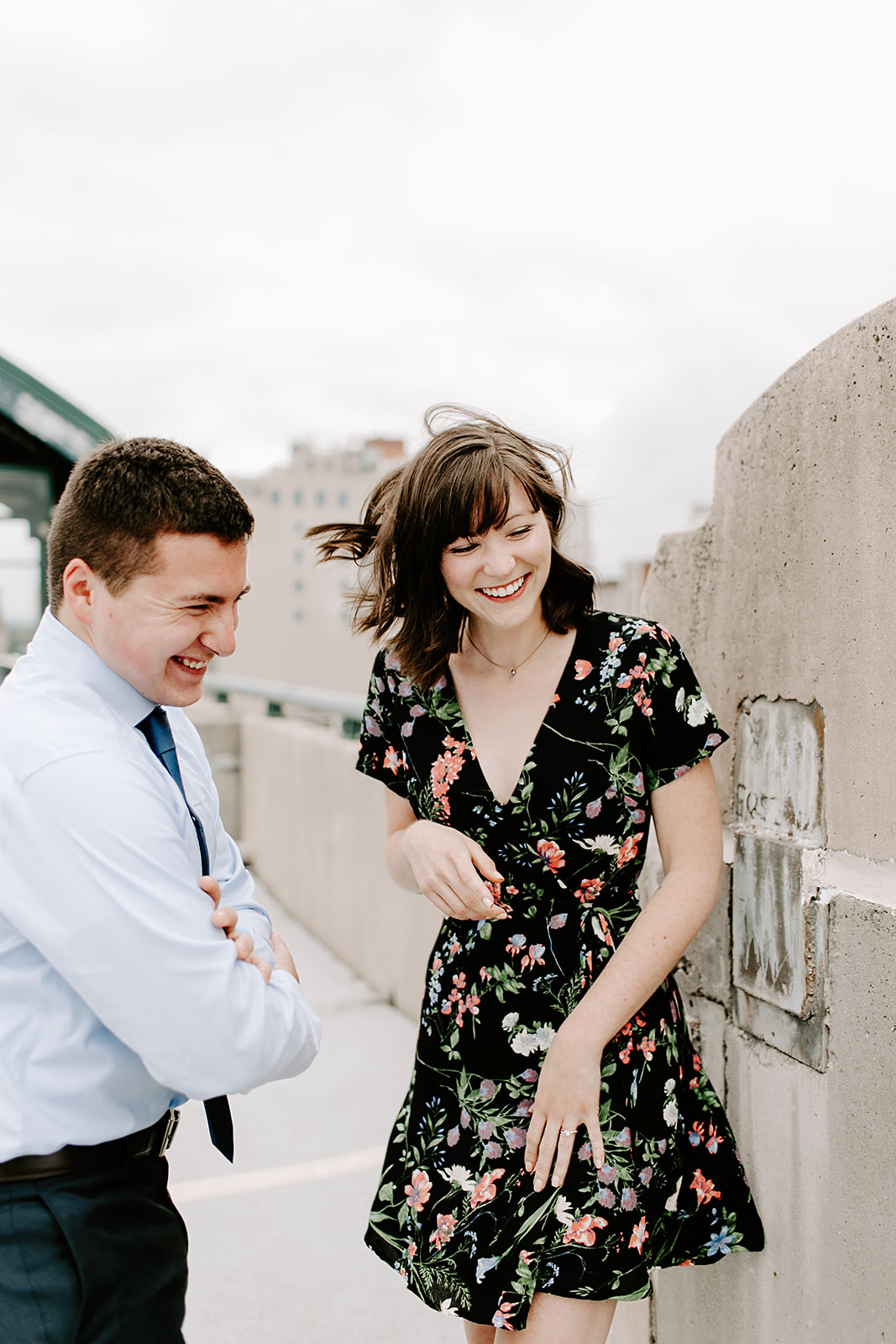   Click to browse the blog of this Downtown Indianapolis Engagement Session with Emily and Davis by Emily Wehner, Indianapolis photographer. Posing inspiration | Couples session location ideas | Urban engagement session #photography #engagementphotog