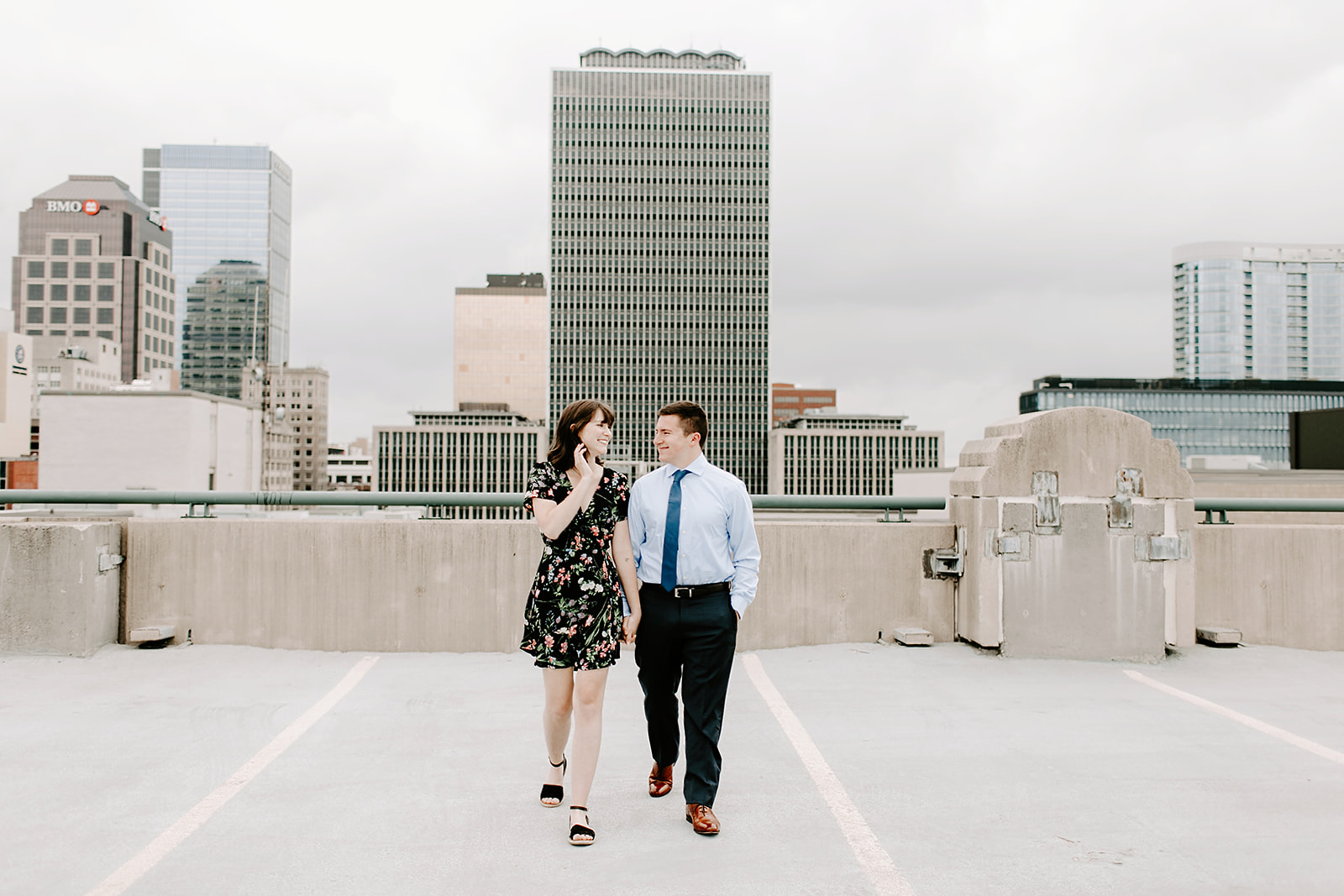   Click to browse the blog of this Downtown Indianapolis Engagement Session with Emily and Davis by Emily Wehner, Indianapolis photographer. Posing inspiration | Couples session location ideas | Urban engagement session #photography #engagementphotog