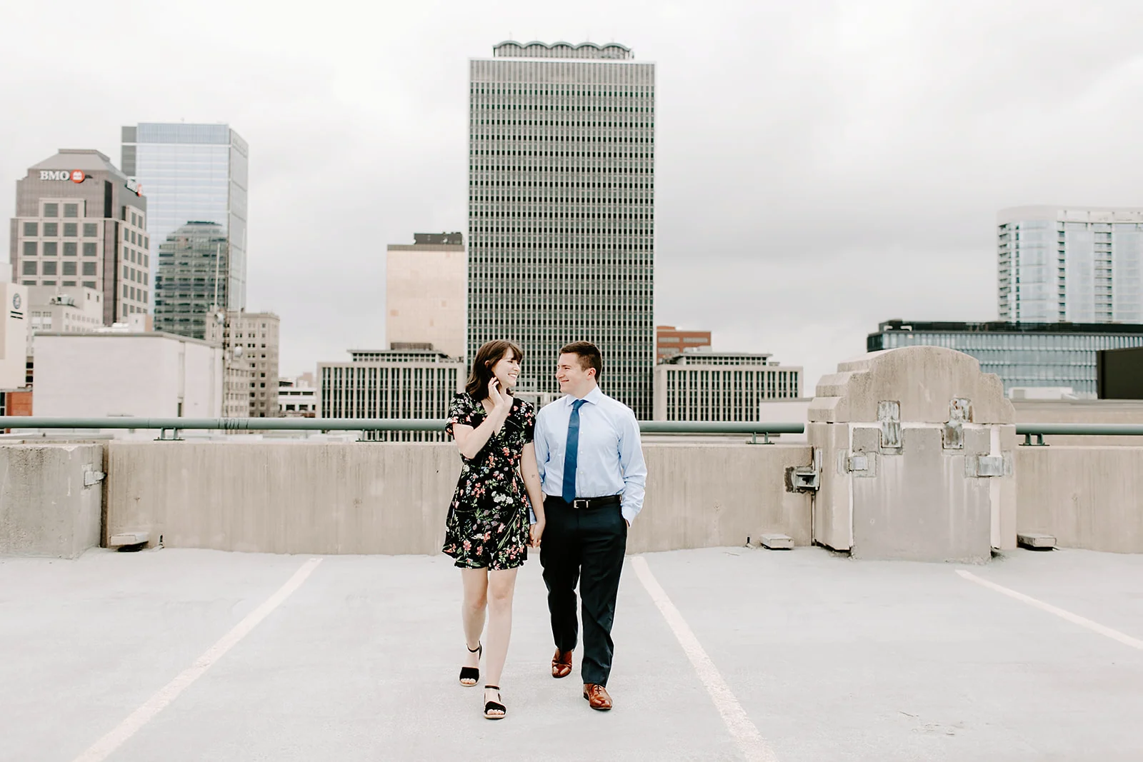 Click to browse the blog of this Downtown Indianapolis Engagement Session with Emily and Davis by Emily Wehner, Indianapolis photographer. Posing inspiration | Couples session location ideas | Urban engagement session #photography #engagementphotography #posinginspiration #urbancouplessession