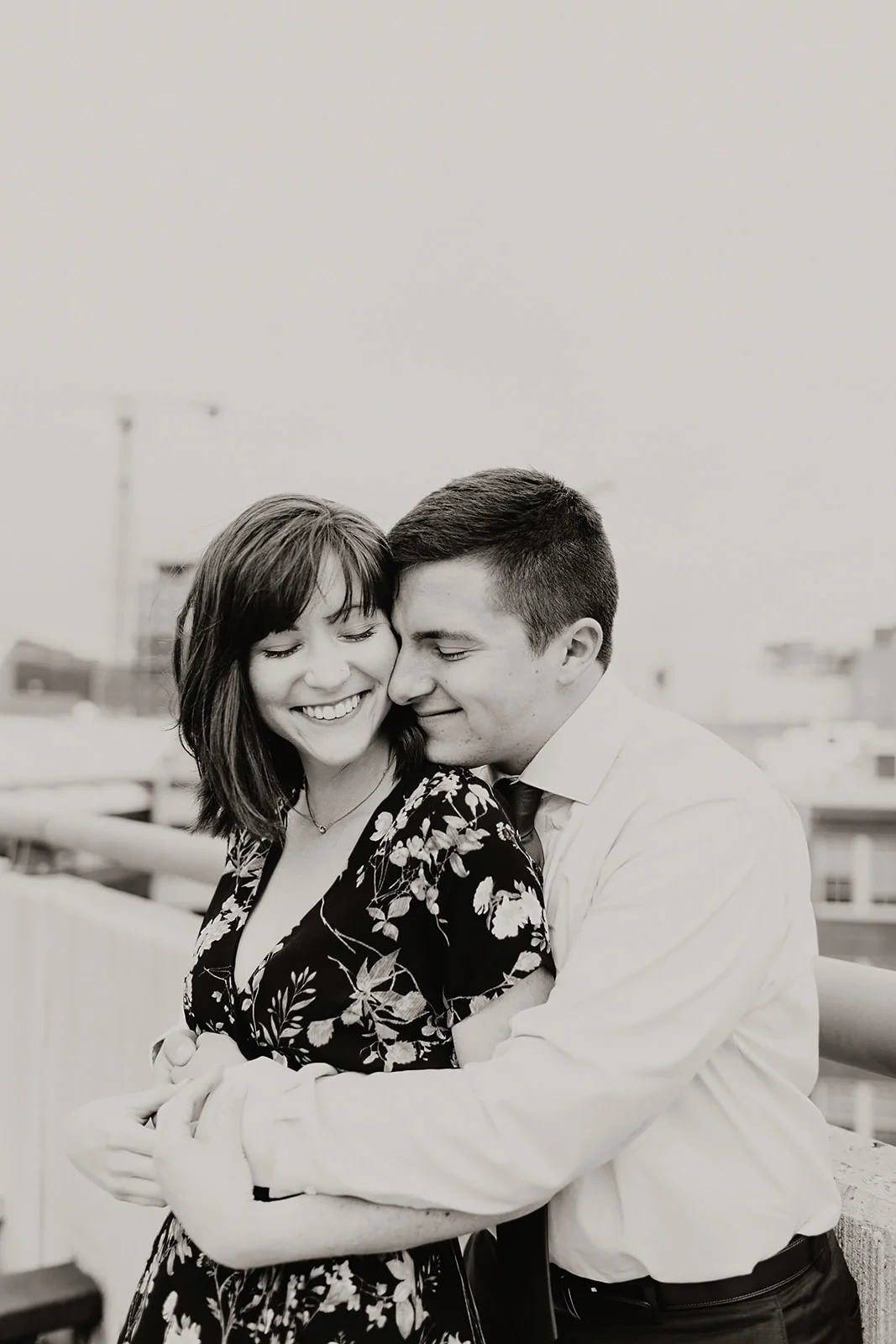 Click to browse the blog of this Downtown Indianapolis Engagement Session with Emily and Davis by Emily Wehner, Indianapolis photographer. Posing inspiration | Couples session location ideas | Urban engagement session #photography #engagementphotography #posinginspiration #urbancouplessession