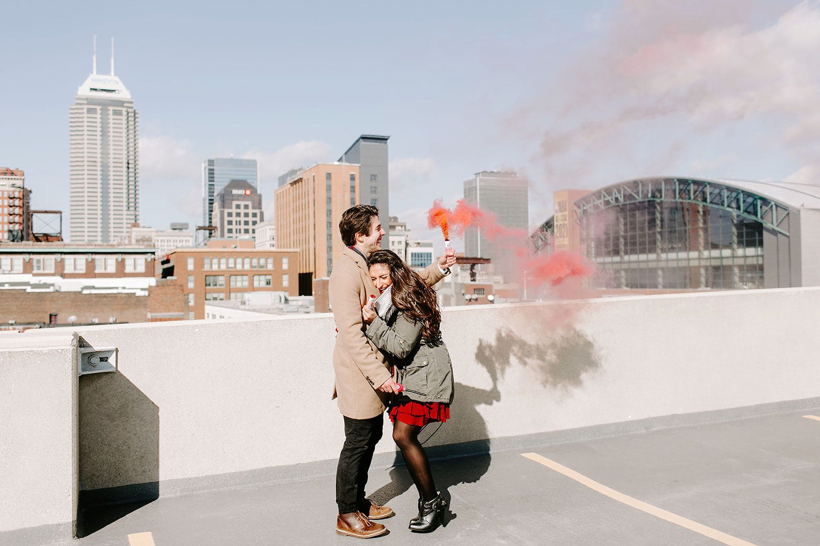 Downtown Indianapolis Rooftop Gender Reveal