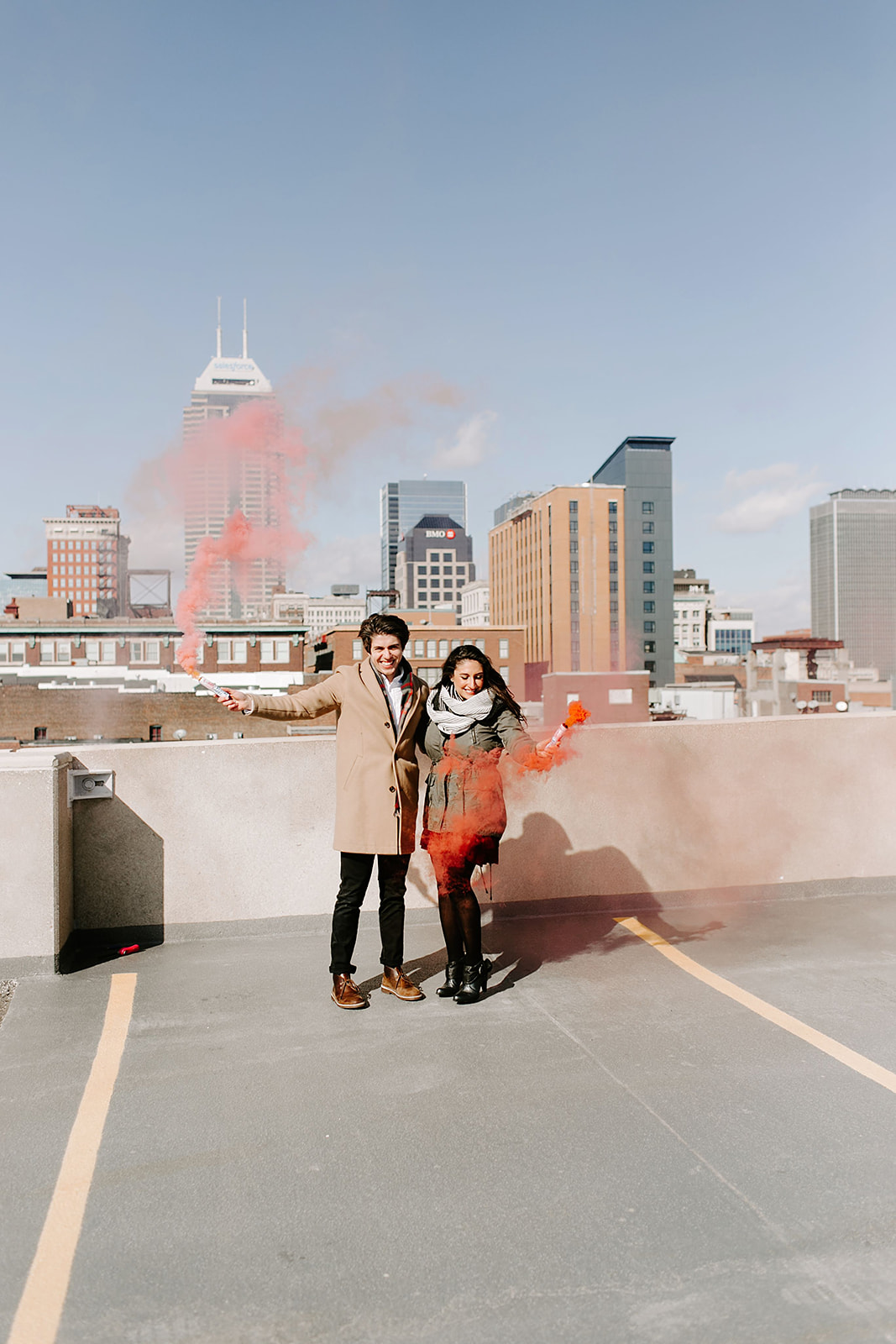 Downtown Indianapolis Rooftop Gender Reveal