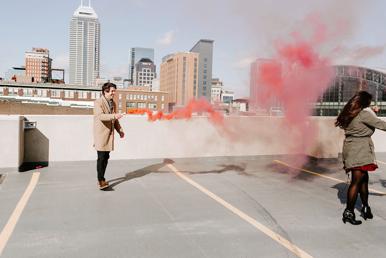 Downtown Indianapolis Rooftop Gender Reveal