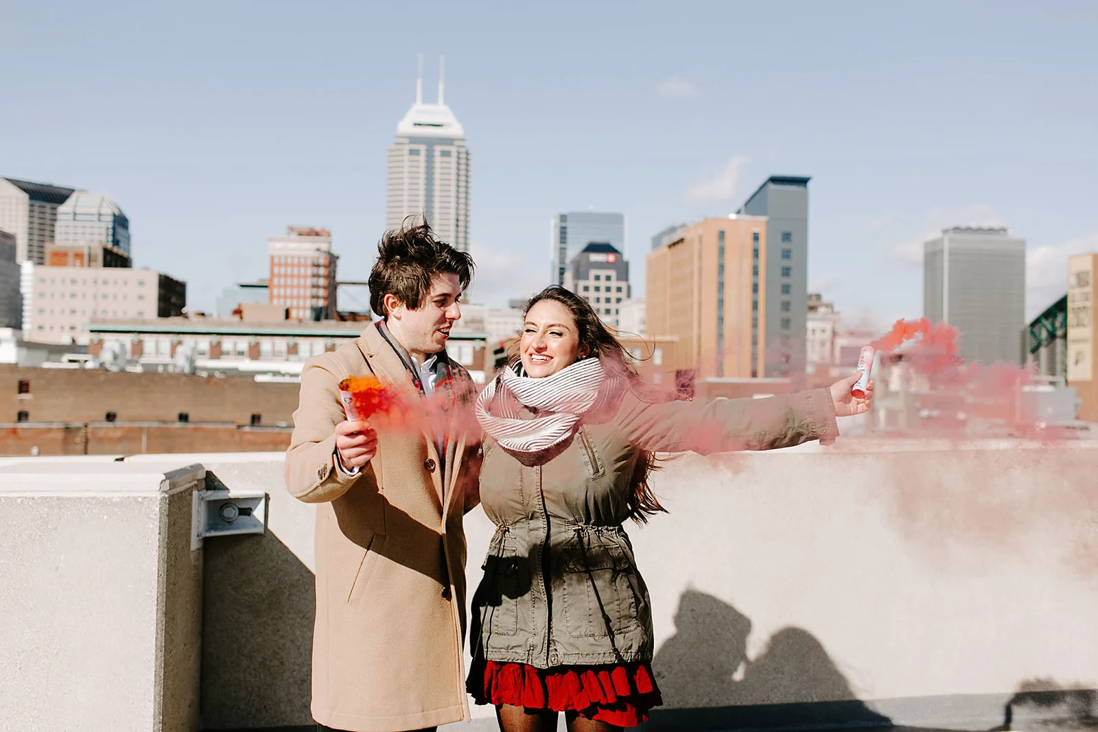 Downtown Indianapolis Rooftop Gender Reveal