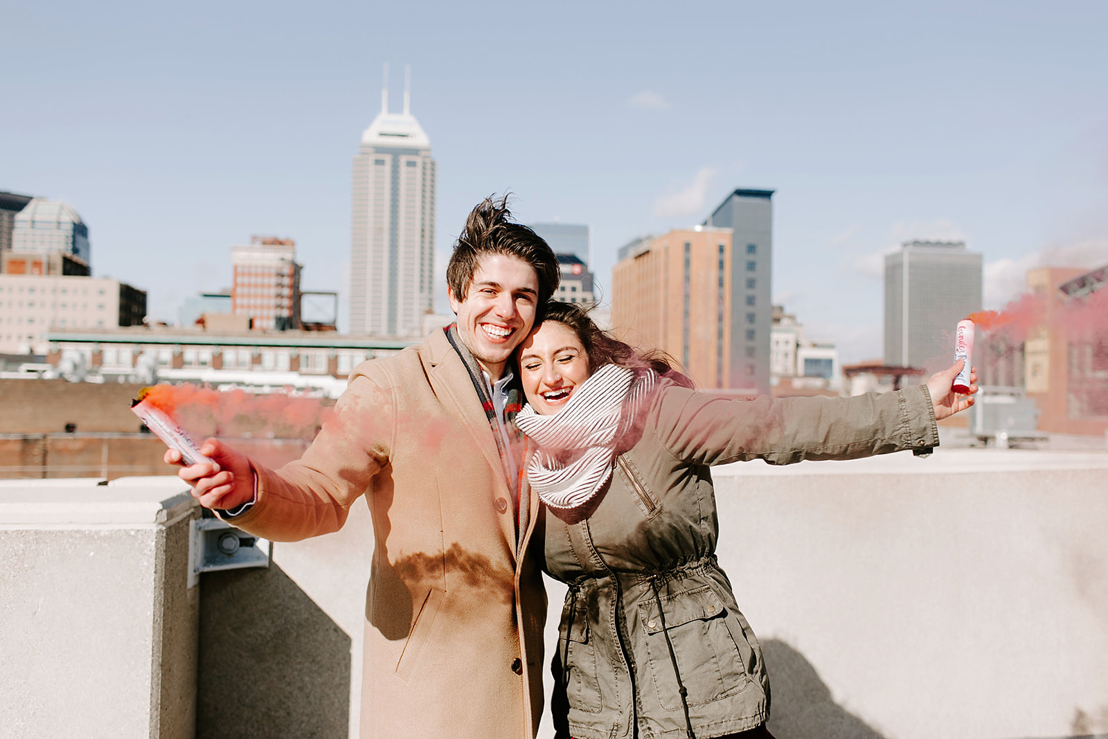 Downtown Indianapolis Rooftop Gender Reveal