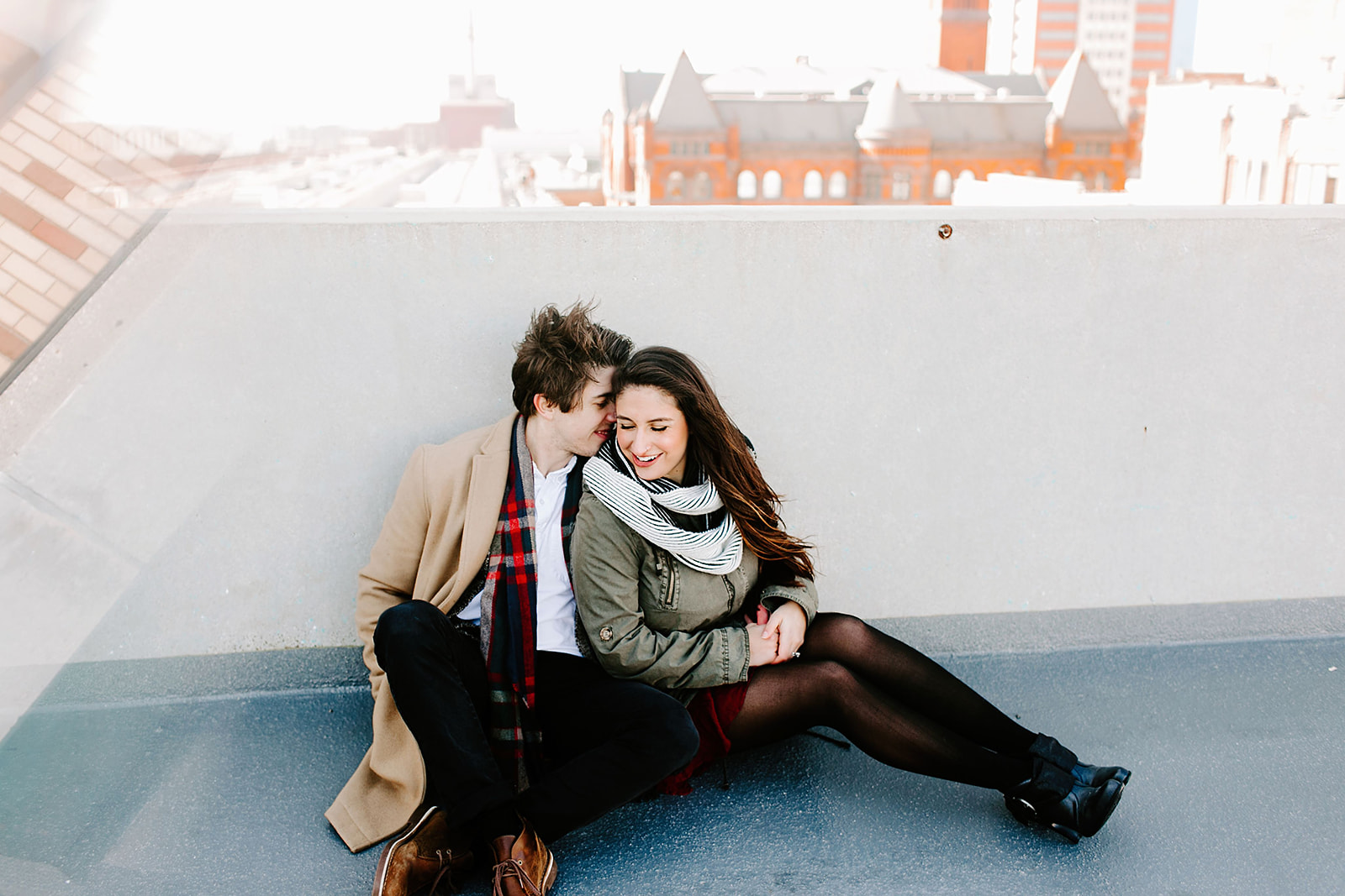 Downtown Indianapolis Rooftop Gender Reveal