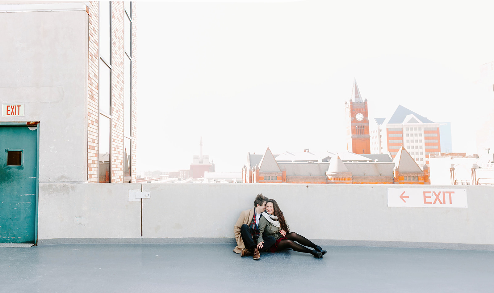 Downtown Indianapolis Rooftop Gender Reveal