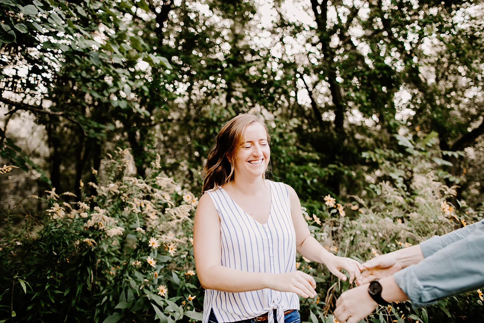 Allie and Josh engagement session 100 Acre Woods Indianapolis Indiana Emily Elyse Wehner Photography