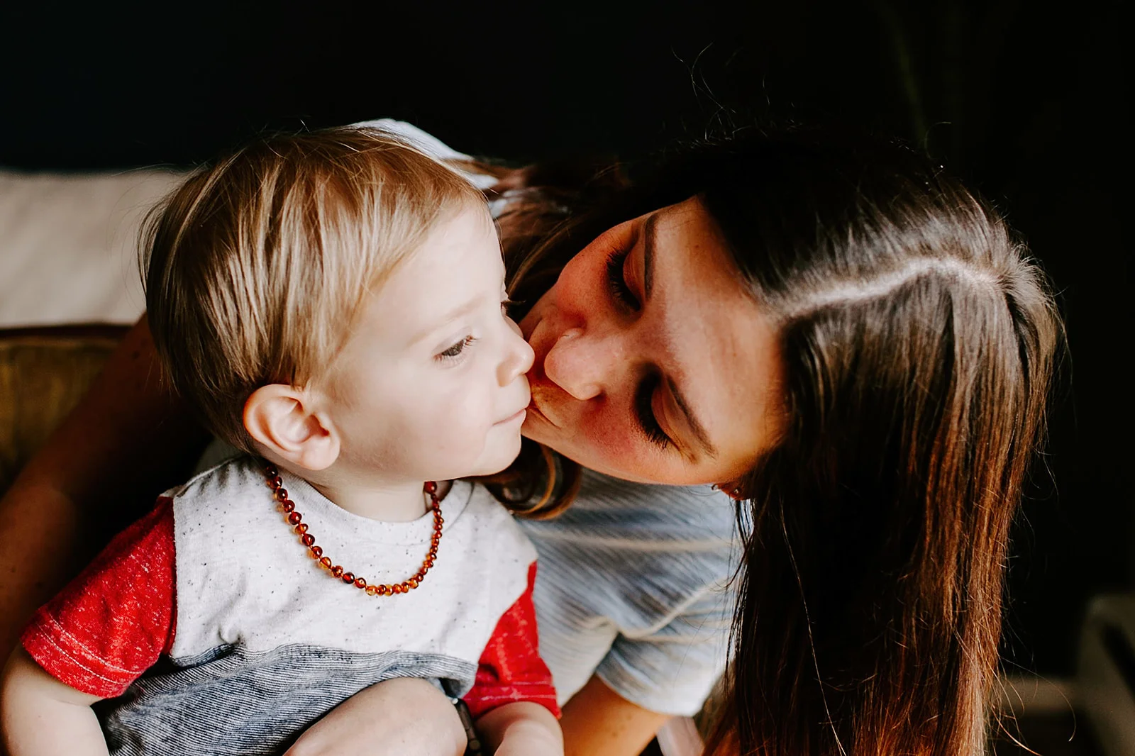 In-home family session with a mom and son in Indianapolis, Indiana with Emily Elyse Photography