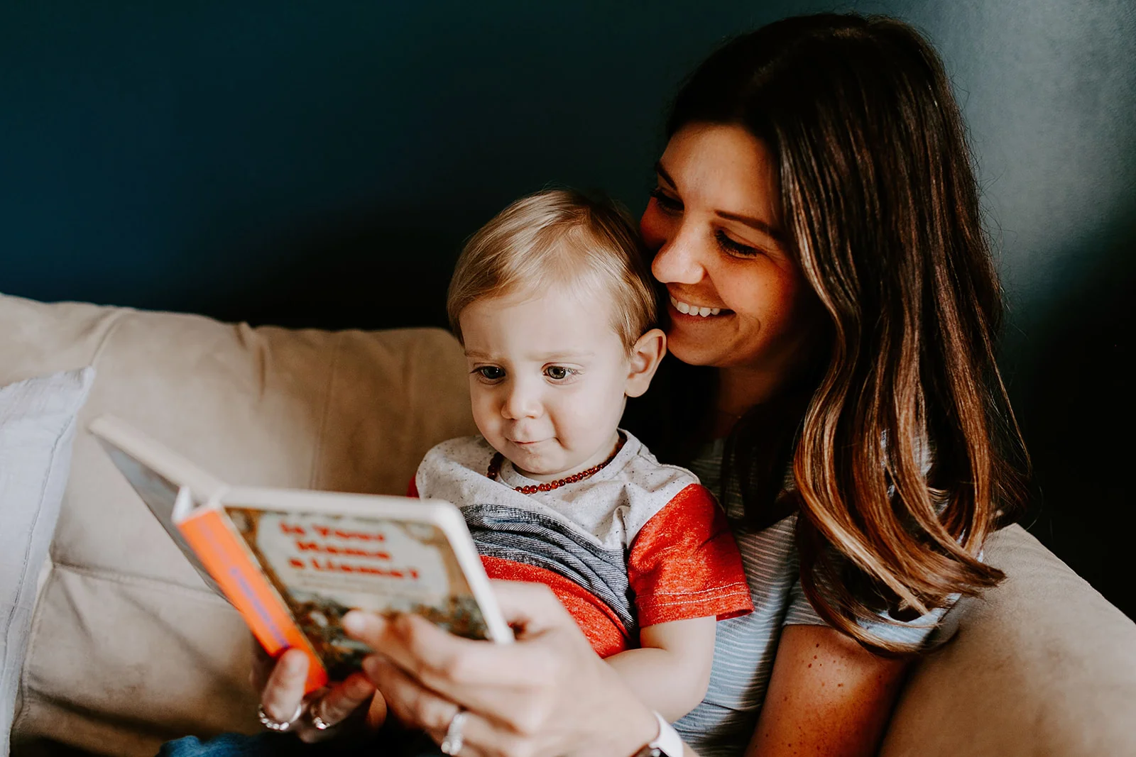 In-home family session with a mom and son in Indianapolis, Indiana with Emily Elyse Photography