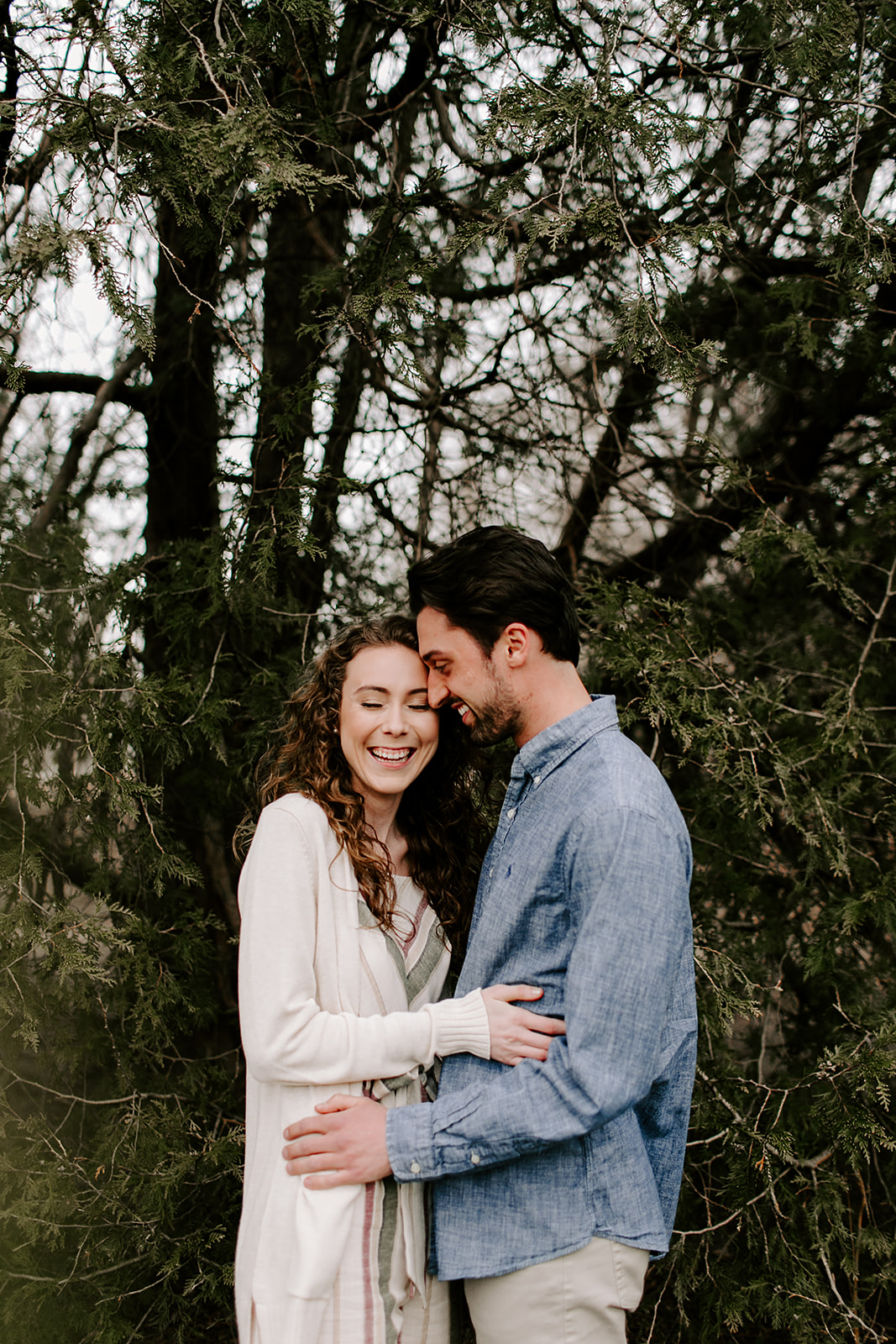 outdoor engagement photos with Hannah and Brock at Holcomb Gardens Butler University Indianapolis