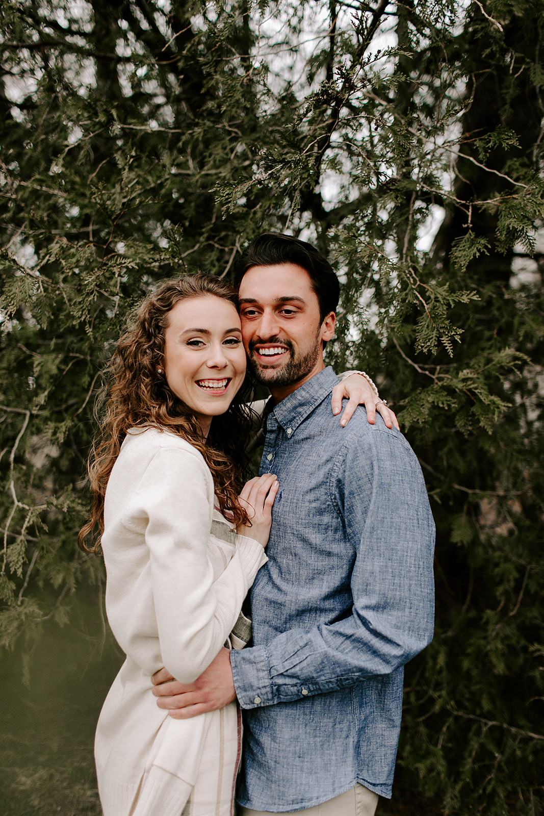 outdoor engagement photos at Holcomb Gardens Butler University Indianapolis