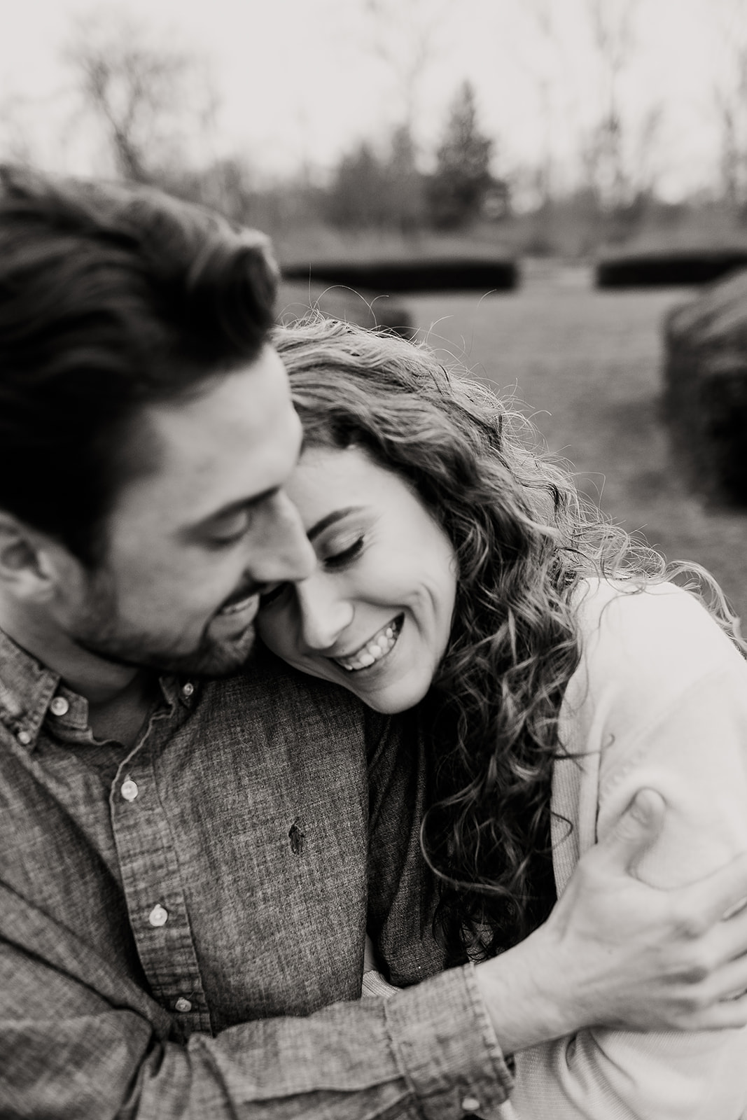 outdoor engagement photos at Holcomb Gardens Butler University Indianapolis