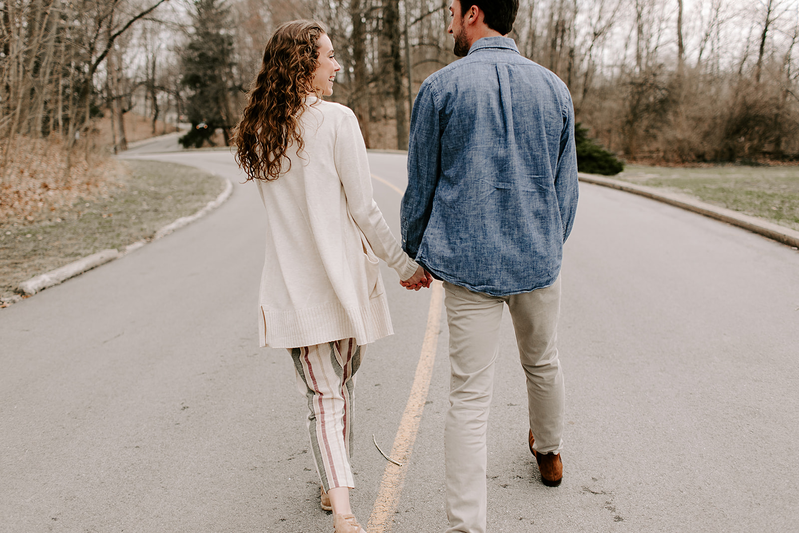 outdoor engagement photos at Holcomb Gardens Butler University Indianapolis