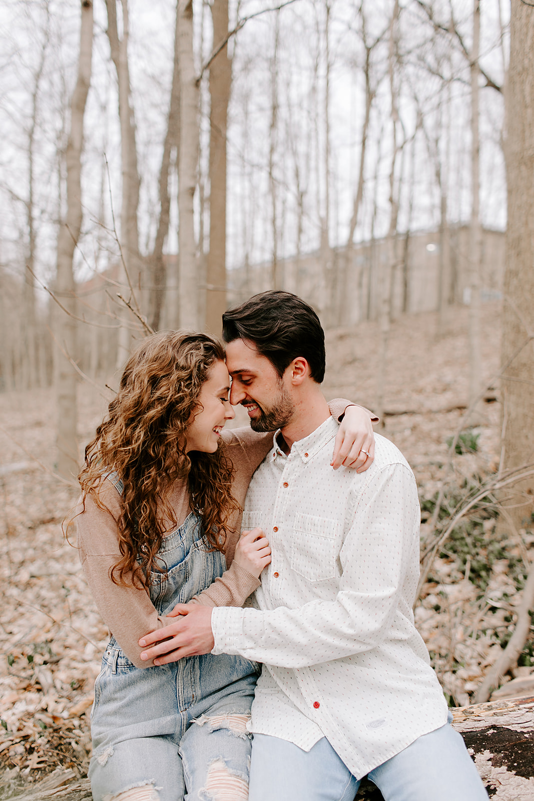 outdoor engagement photos at Holcomb Gardens Butler University Indianapolis