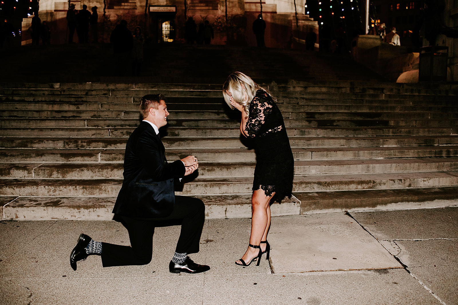 Downtown Indianapolis Proposal by Emily Wehner Photography