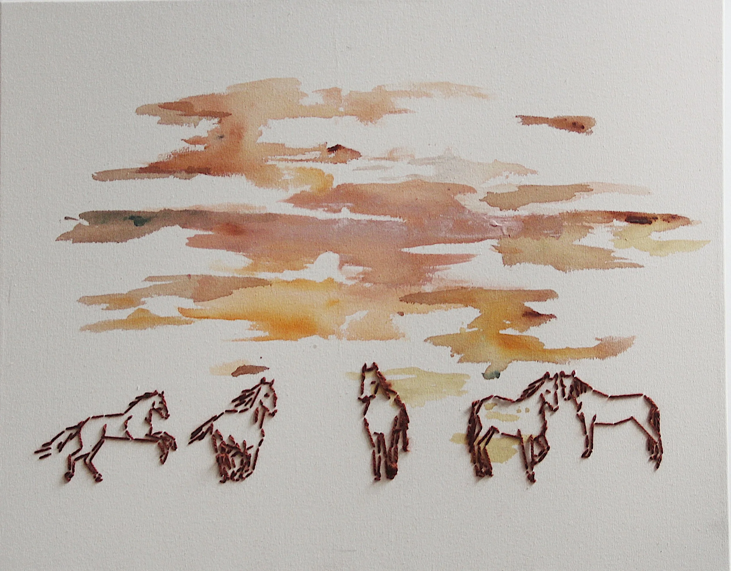  Title : country calm  Size: 24x30 inches  Canvas format: 1.5 inches (gallery standard format)  Media: acrylic and wool  Available. Contact us for the price   