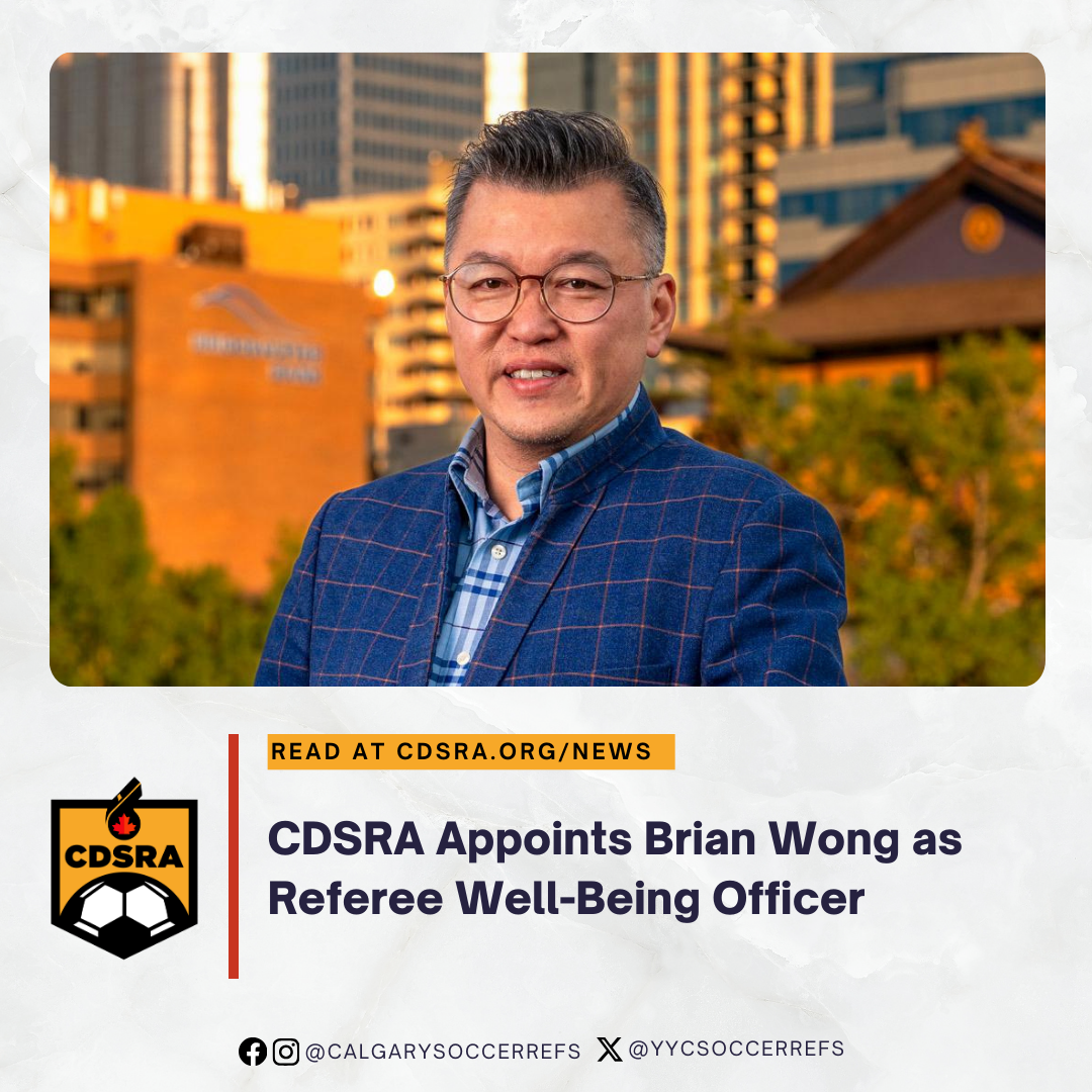 CDSRA Appoints Brian Wong as Referee Well-Being Officer