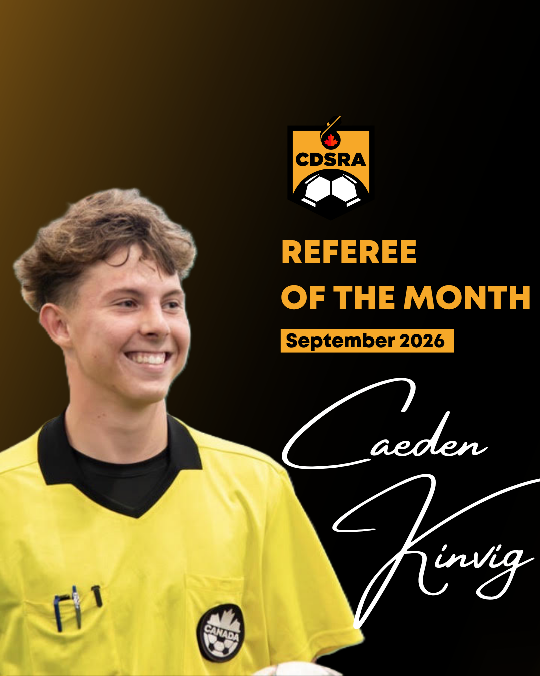Referee of the Month: Caeden Kinvig