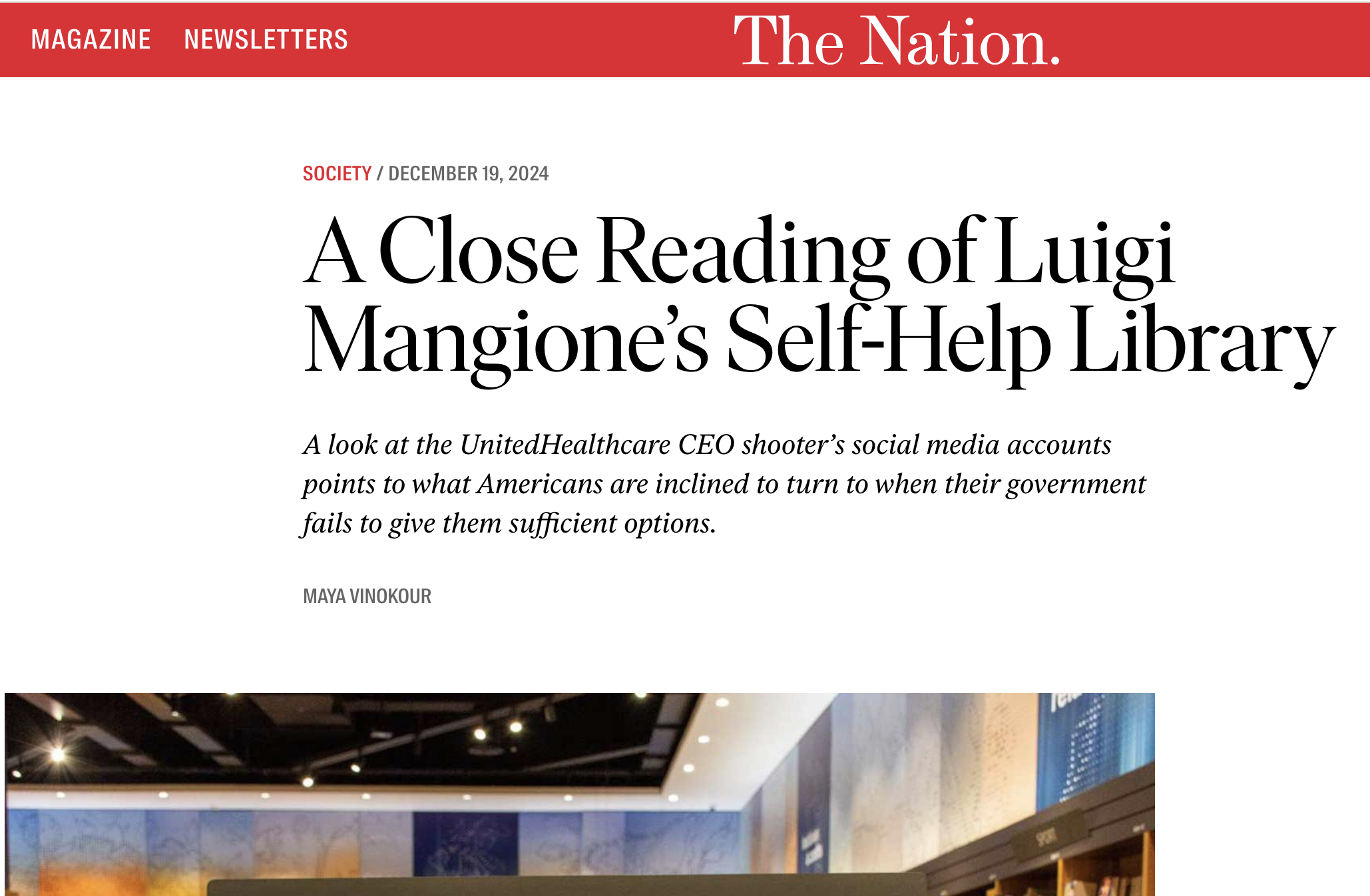 A Close Reading of Luigi Mangione’s Self-Help Library