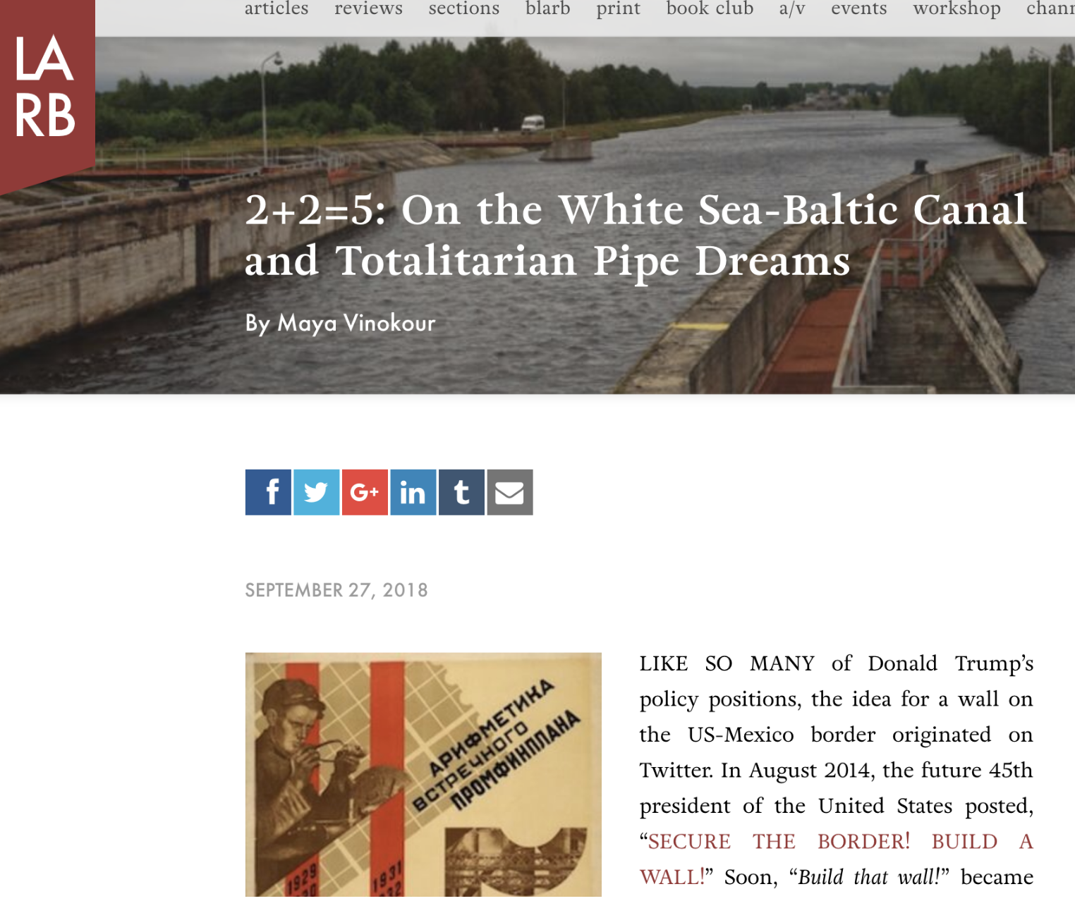 2+2=5: On the White Sea-Baltic Canal and Totalitarian Pipe Dreams