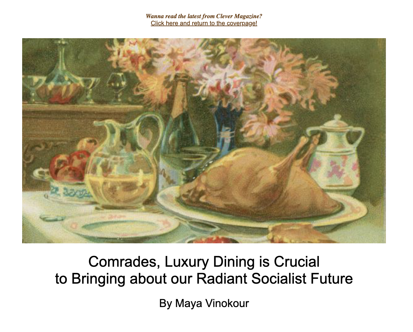Comrades, Luxury Dining is Crucial to Bringing about our Radiant Socialist Future