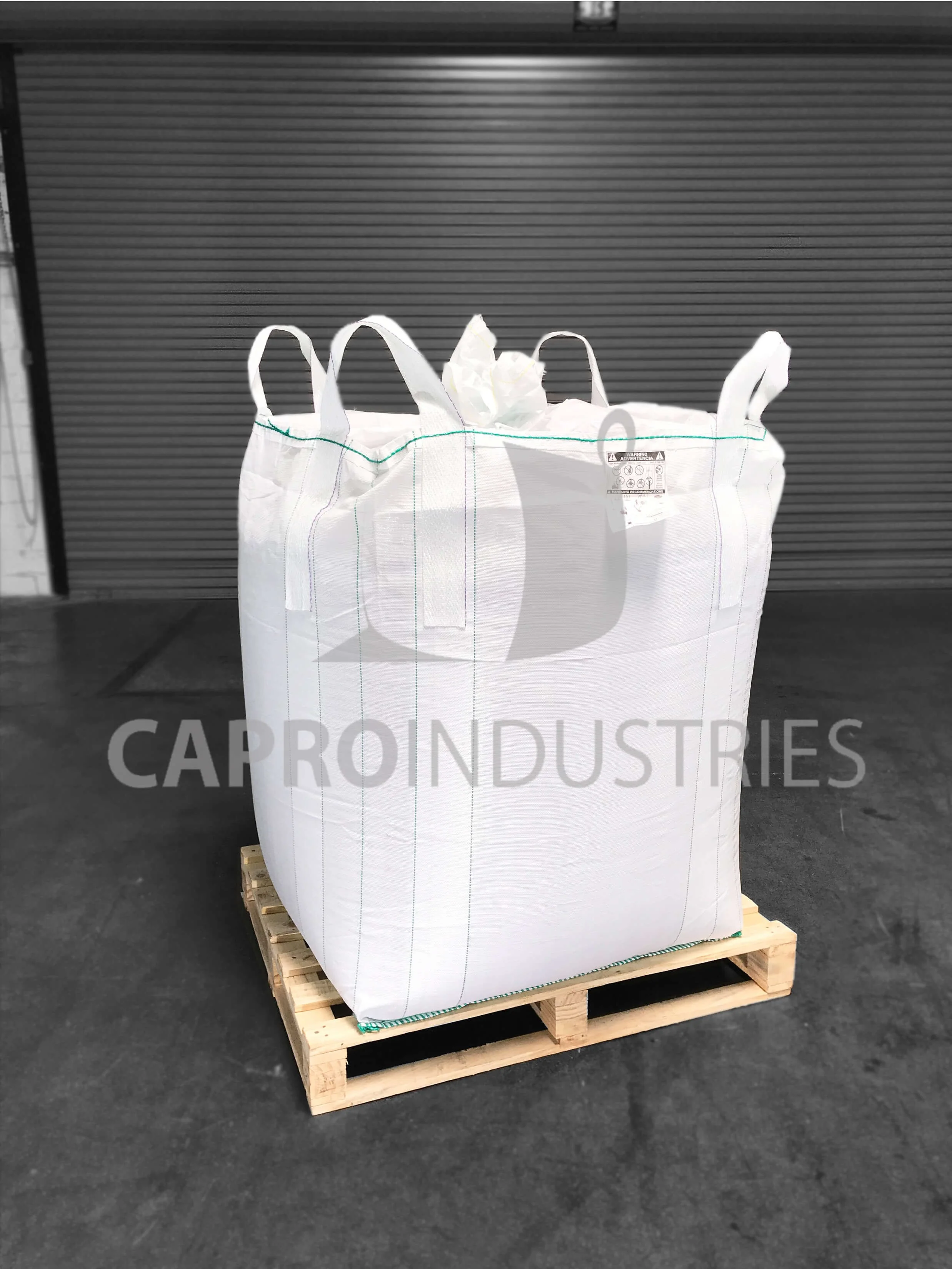 35x35x46 FIBC bulk bag with skirt top and plain bottom coated polypropylene fabric