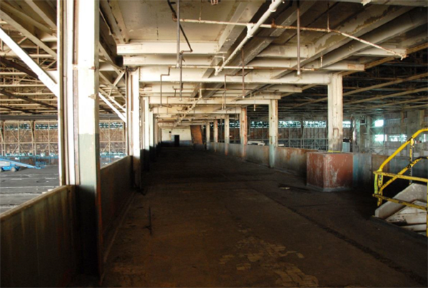 We stripped away the many post-WWII modifications to our saved portion of the plant, including removing makeshift walls on the mezzanine are… this area will become a viewing area for future Museum visitors, with your continued help!