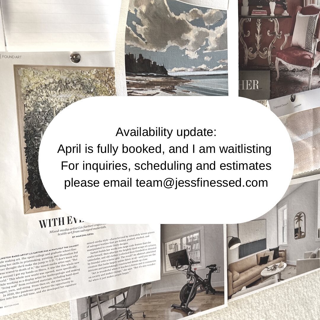 *If you&rsquo;ve got a quote in hand or are awaiting a quote for April on a recent inquiry, we can finesse it.  For new inquiries, we&rsquo;re booking into May. 
I may open 2-3 more spots for staging depending on if I can get more inventory back!
*Pl