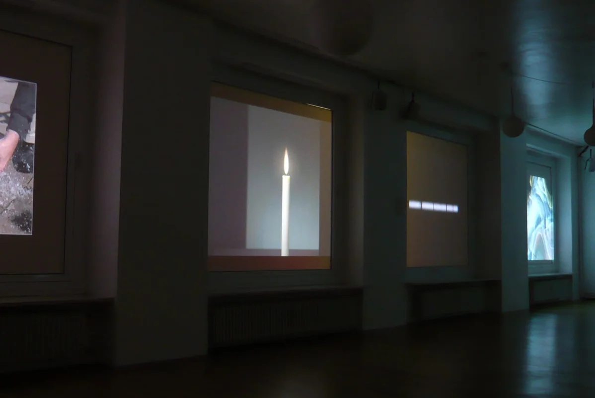 Exhibition view (1) from left to right: works by Timur Si-Qin ( Candle ), Damon Zucconi, Kari Altmann ( Exotic-A, 2010)
