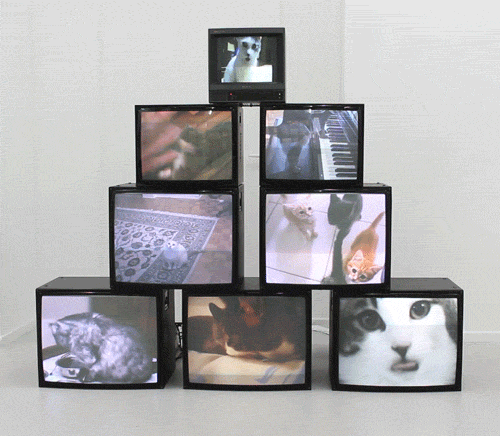 Faith Holland, Analog Internet IRL , 2015, Sculptural Installation (documentation gif) Installation video of Analog Internet IRL on VIMEO