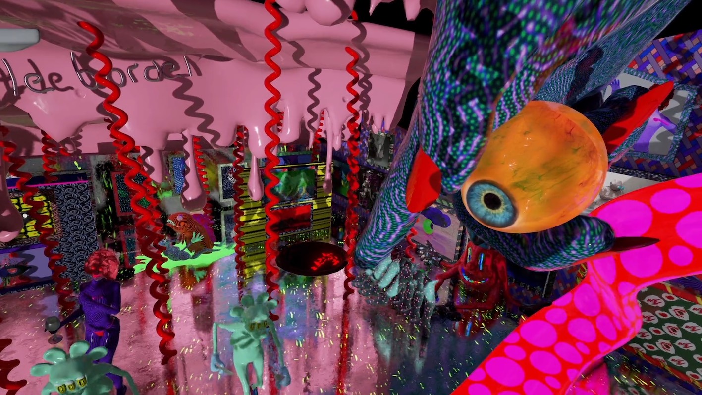 Geoffrey Lillemon (FR) The Nail Polish Inferno @ La Vilette, Virtual Reality Retrospective Strip Club Nightmare set in Bubblegum Hell, 2016, artistic VR experience