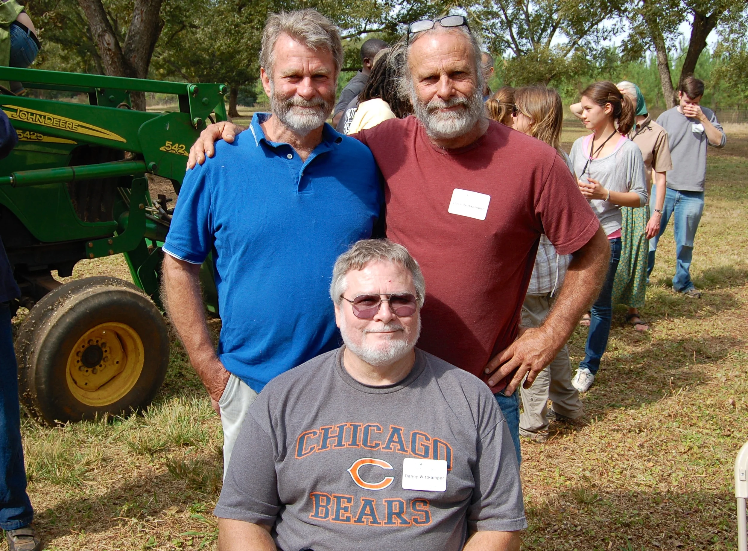 Greg Wittkamper with his brothers David (right) and Dan (front) at a Koinonia reunion in 2012. Their older brother, Bill, who lives outside Chicago, was not able to make it.