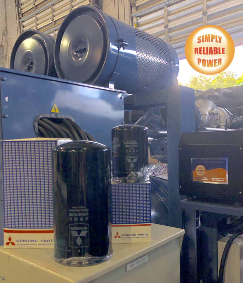 Mitsubishi generators and Genuine Parts inventory ready to ship to The Bahamas