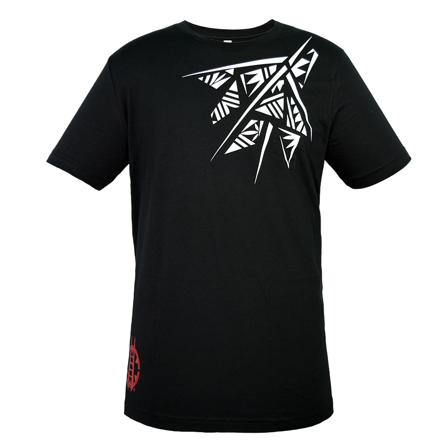 black white and red designer shirt